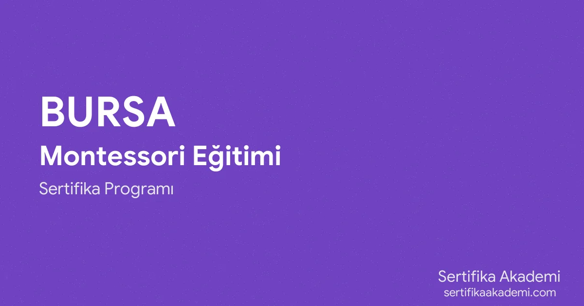 Bursa Montessori Eğitimi